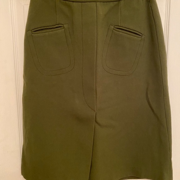 Sz Sm 60s Vintage Heavy Wool Mod Green Skirt - Picture 8 of 15